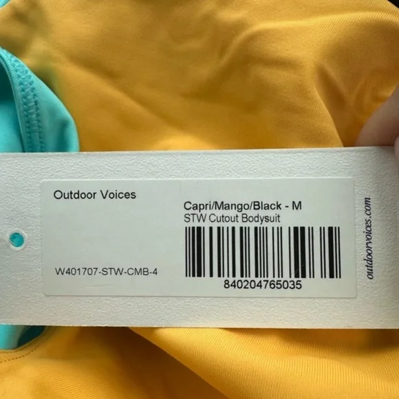 NWOT Outdoor Voices Cutout Bodysuit in
Capri/Mango/Black medium - Picture 5 of 5